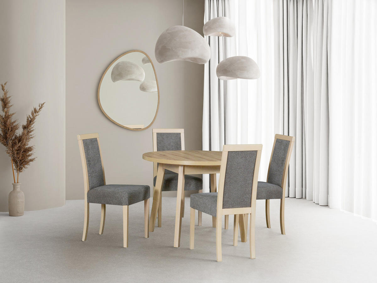 STUHL 2er Roma 3, sonoma - Sonoma Eiche, Holz (45/93/41cm) - Leaf Design