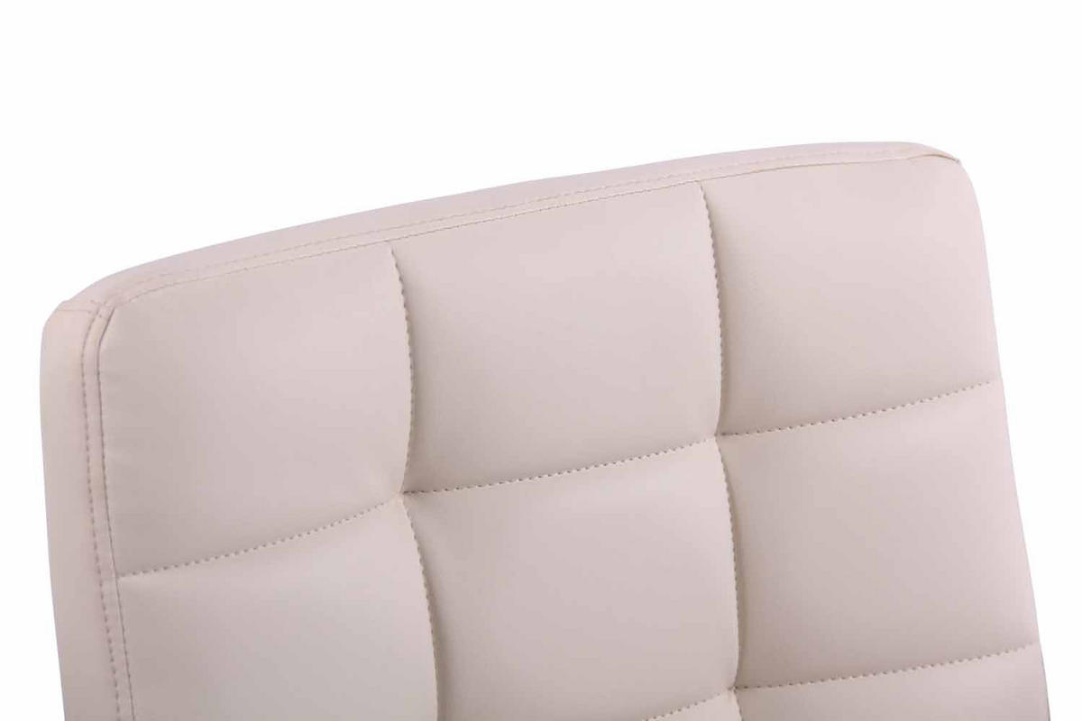 DREHSTUHL Lederlook creme - Chromfarben/Creme, Textil/Metall (56/94/62cm) - CLP