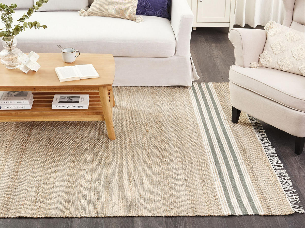 TEPPICH geflochten Mirza 230/160 cm - Beige, Naturmaterialen (160/230cm) - Beliani