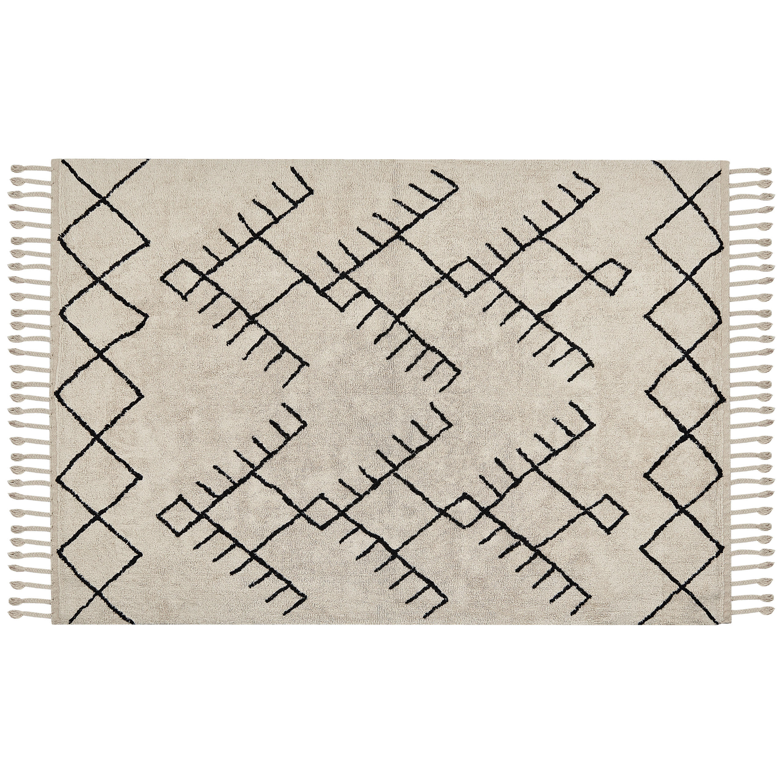 KURZFLOR-TEPPICH Erler 230/160 cm - Beige, Textil (160/230cm) - Beliani