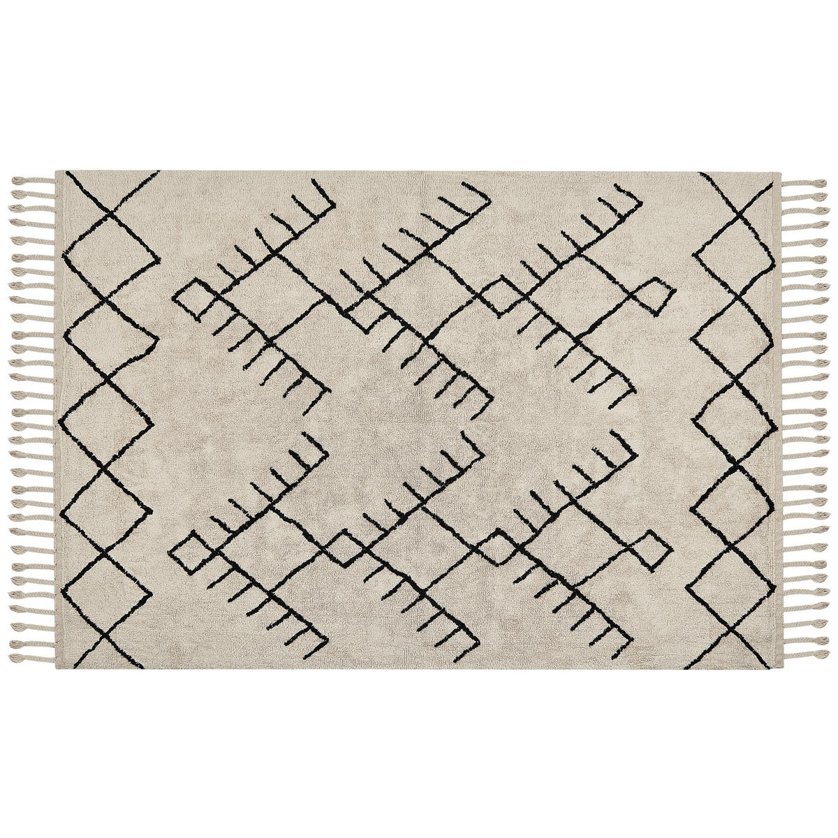 KURZFLOR-TEPPICH Erler 230/160 cm - Beige, Textil (160/230cm) - Beliani