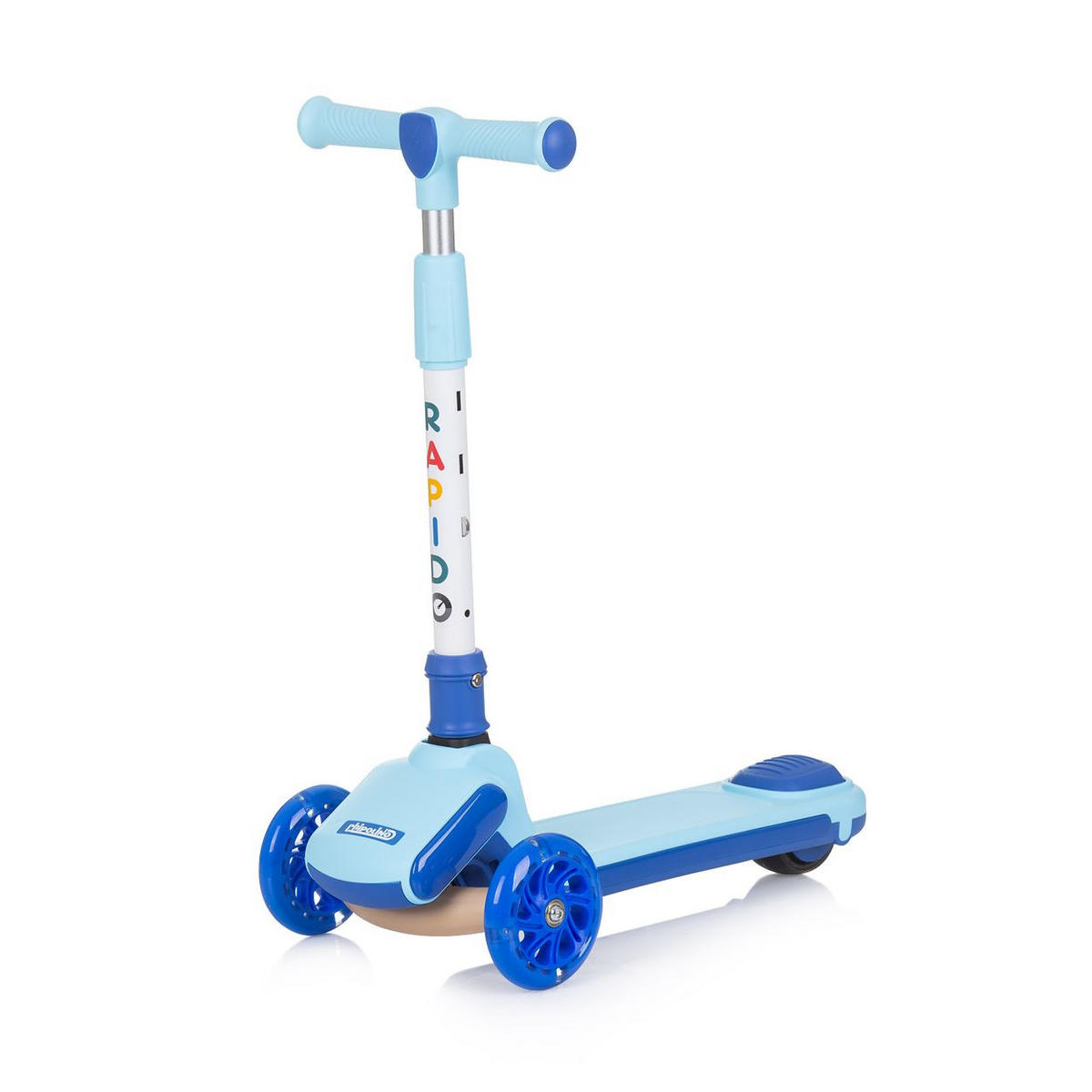 KINDERROLLER Rapido blau Anti-Rutsch-Griffe, Hinterradbremse, - Blau, Metall (55/27/70cm) - Chipolino