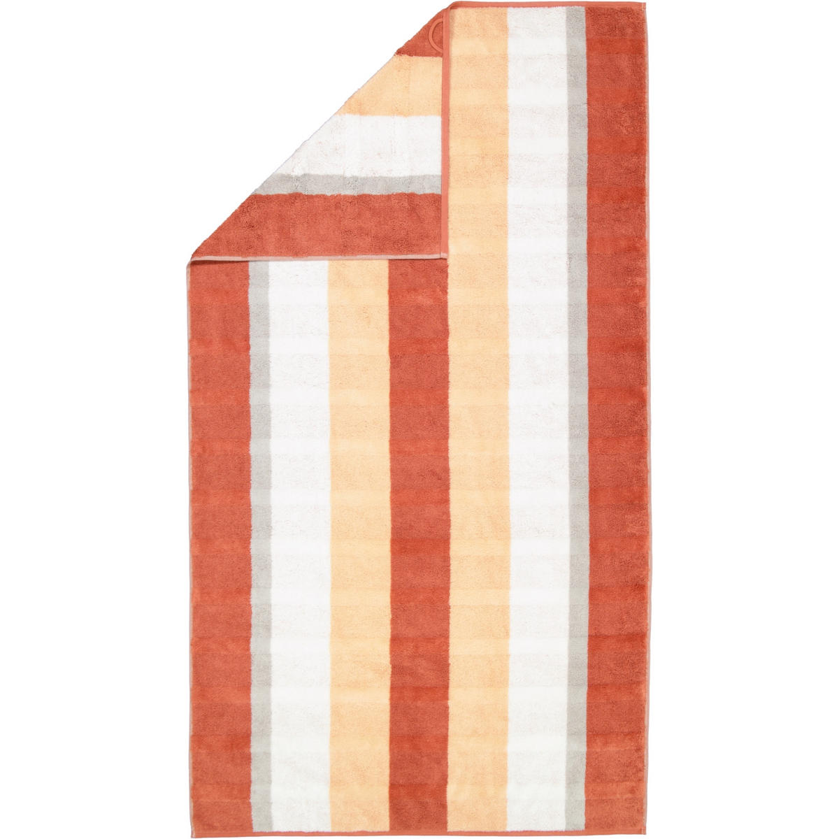 DUSCHTUCH NOBLESSE STRIPE 1087 BRICK - 33 - Orange, Textil (80/150cm) - Cawoe