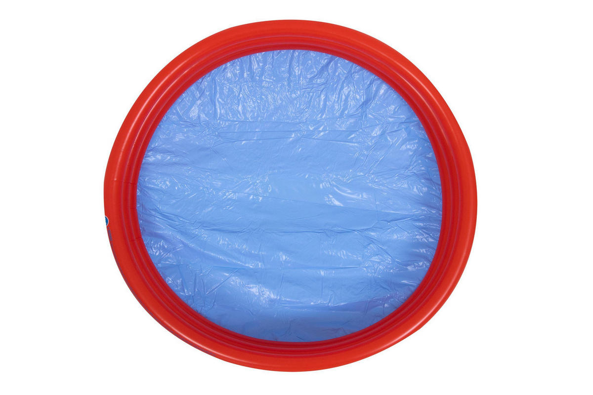 PLANSCHBECKEN aufblasbarer 3-Ring Kids Pool 122x25 cm, rot - Rot, Kunststoff (122/122/25cm) - Avenli