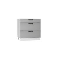 UNTERSCHRANK D80S3 - Morvex - 3 Schubladen für effiziente Organisation - Grau, Holz/Metall (80/82/52.4cm) - ROYAL24_MARKT