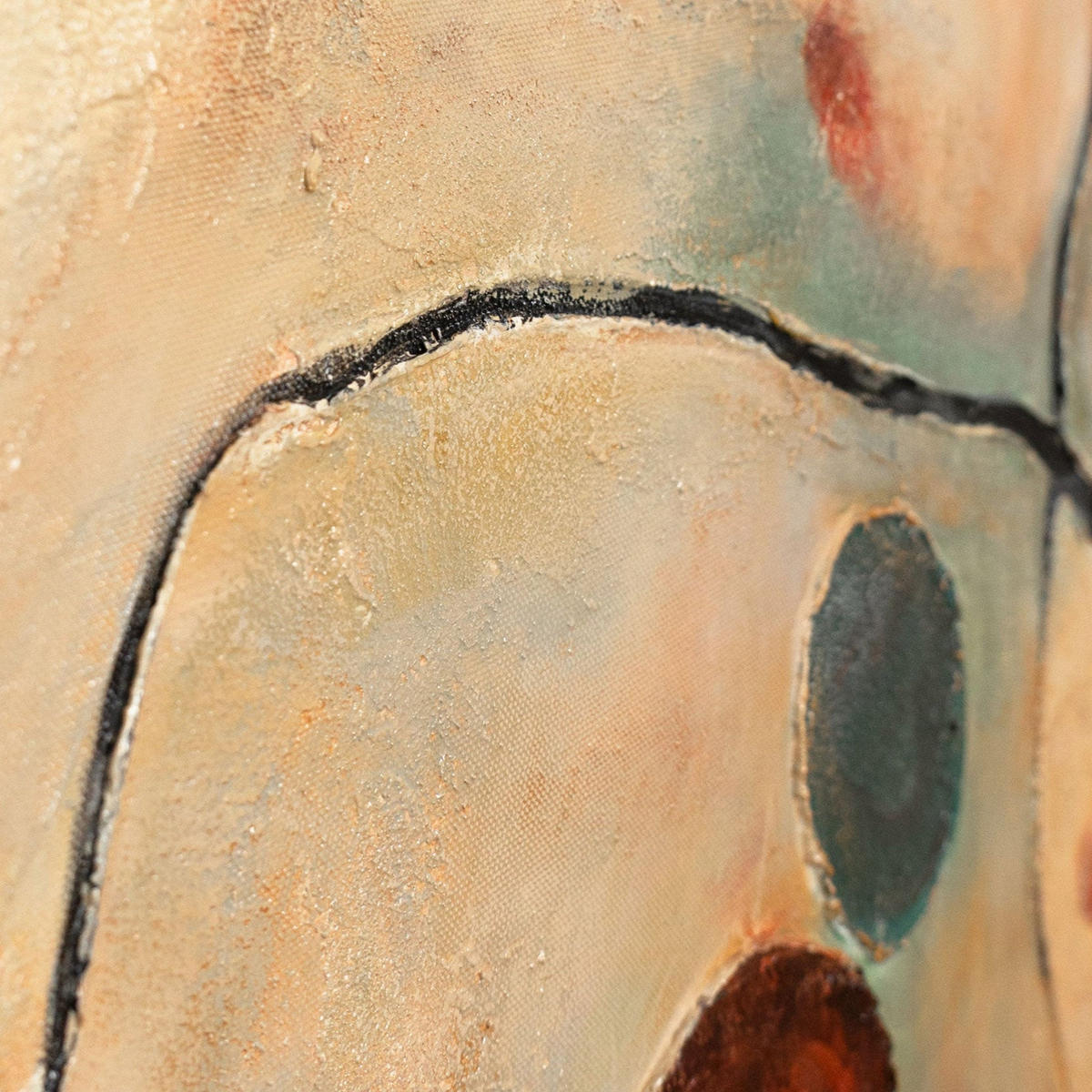 GEMÄLDE Scharlachrote Sternbilder Schattenfugenrahmen Beige 120x80 cm - Beige, Holz (120/80cm) - YS-art gallery