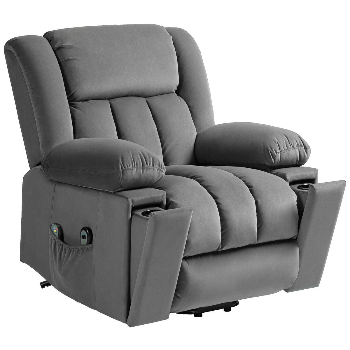 MASSAGESESSEL DE-06302 mit Wärme - Dunkelgrau, Metall (93/104/101cm) - ComfortXL