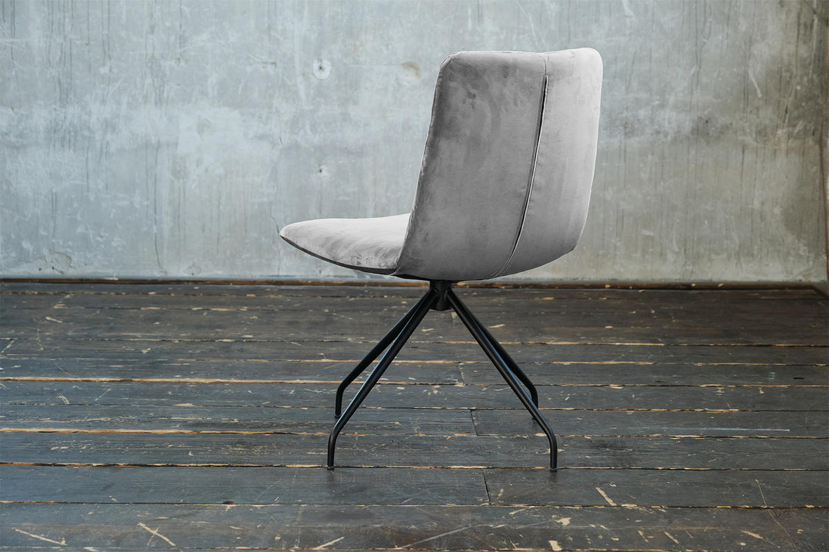 DREHSTUHL NEW CHARME Silber Velvet - Silberfarben, Textil (52/87/66cm) - KAWOLA