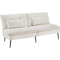 SCHLAFSOFA Tokio, Belastbarkeit 300 kg, 175 x 66 x 87 cm, creme-weiß - Creme/Weiß, Kunststoff/Textil (108/45/175cm) - tectake