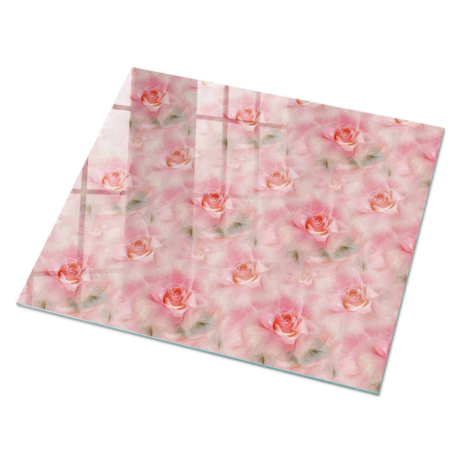 GLASPLATTE 80x60 cm – Rosenmuster - Braun, Glas (0.4/80/60cm) - ArtPrintCave