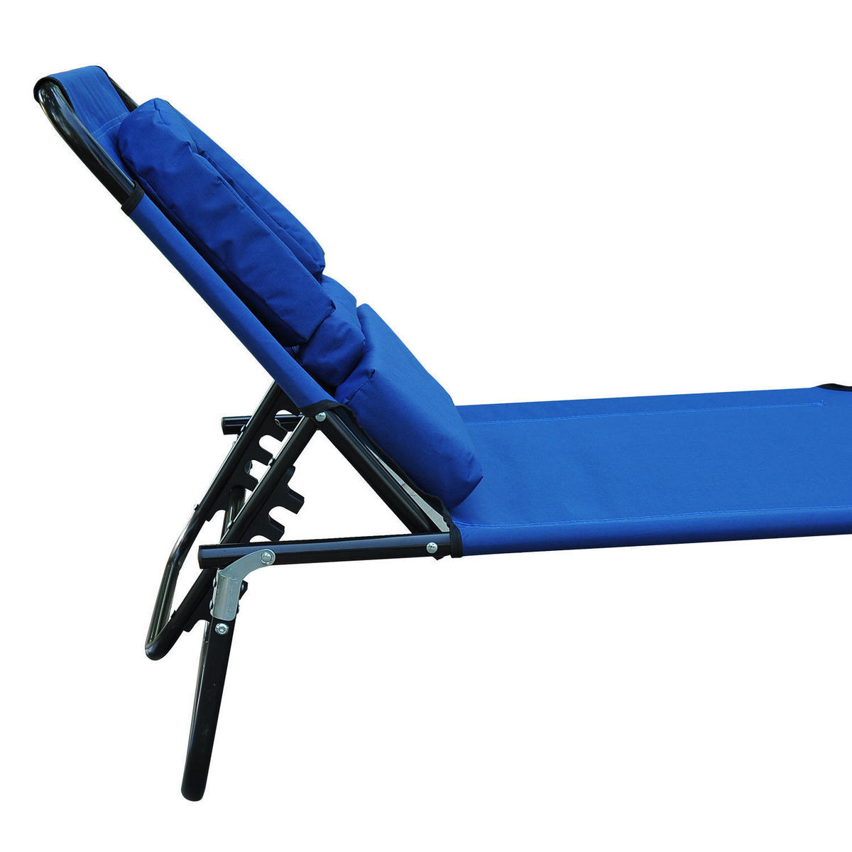 SONNENLIEGE DE-07645 klappbar, 4-fach verstellbar, mit Gesichtsloch Blau - Blau, Metall (56/28/190cm) - ComfortXL