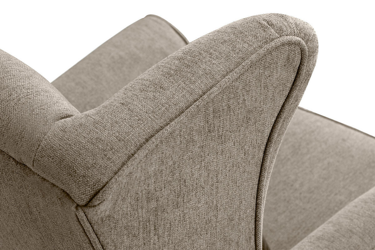 OHRENSESSEL STRALIS inklusive dekorativem Kissen, hellbraun - Hellbraun, Textil (82/108/80cm) - KONSIMO®