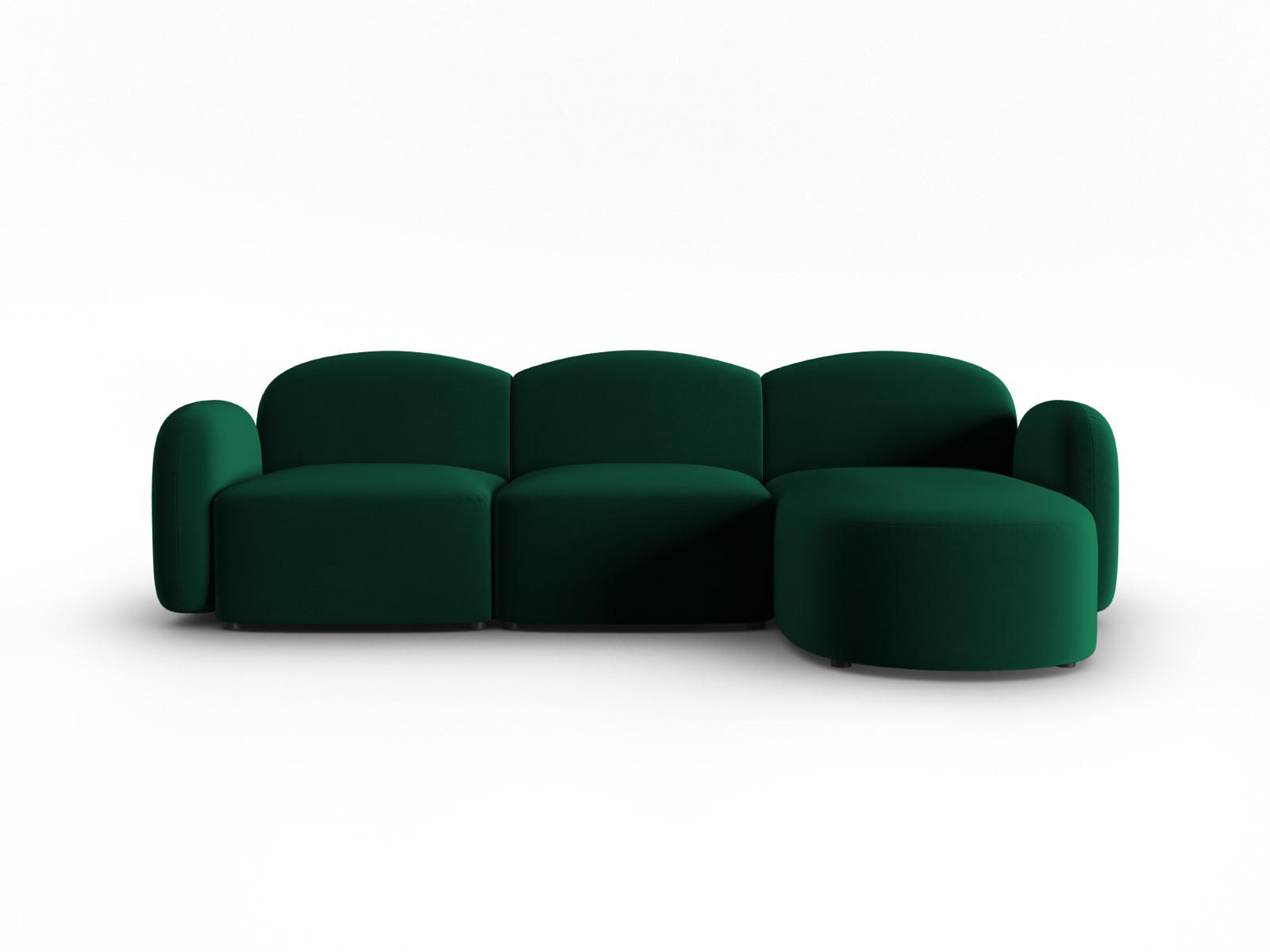 ECKSOFA rechts Blair aus Samt flaschengrün 4 Sitzplätze - Grün, Textil (155/272cm) - Micadoni