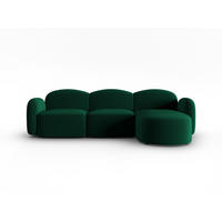 ECKSOFA rechts Blair aus Samt flaschengrün 4 Sitzplätze - Grün, Textil (155/272cm) - Micadoni