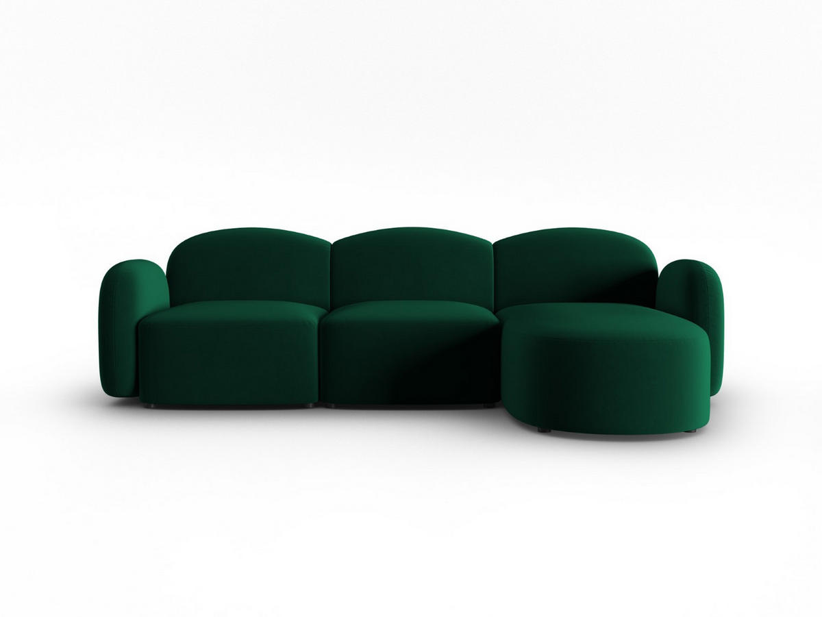 ECKSOFA rechts Blair aus Samt flaschengrün 4 Sitzplätze - Grün, Textil (155/272cm) - Micadoni