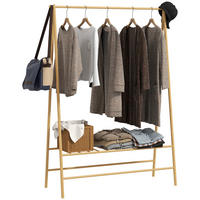 GARDEROBENSTÄNDER Bambus, 116 x 43,5 x 160 cm, Naturholz - Naturfarben, Naturmaterialien (116/160/43.5cm) - HOMCOM
