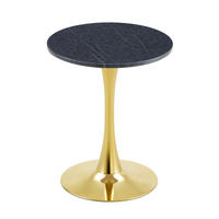 BEISTELLTISCH 60/72 cm in Schwarz und Gold mit runder MDF-Tischplatte - Schwarz, Holzwerkstoff (60/60/72cm) - BEAOK