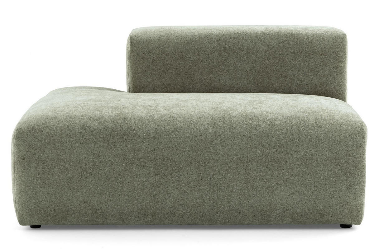 4-SITZER modulares Ecksofa HEAVEN SET 3 Links, Breite 270 cm Webstoff Grün - Schwarz/Grün, Holz/Kunststoff (245/270cm) - Muffo