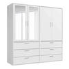 KLEIDERSCHRANK mit Spiegel Der Grenzenlose - Weiß, Holzwerkstoff (180/187/58cm) - Mokebo