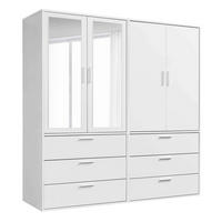 KLEIDERSCHRANK mit Spiegel Der Grenzenlose - Weiß, Holzwerkstoff (180/187/58cm) - Mokebo