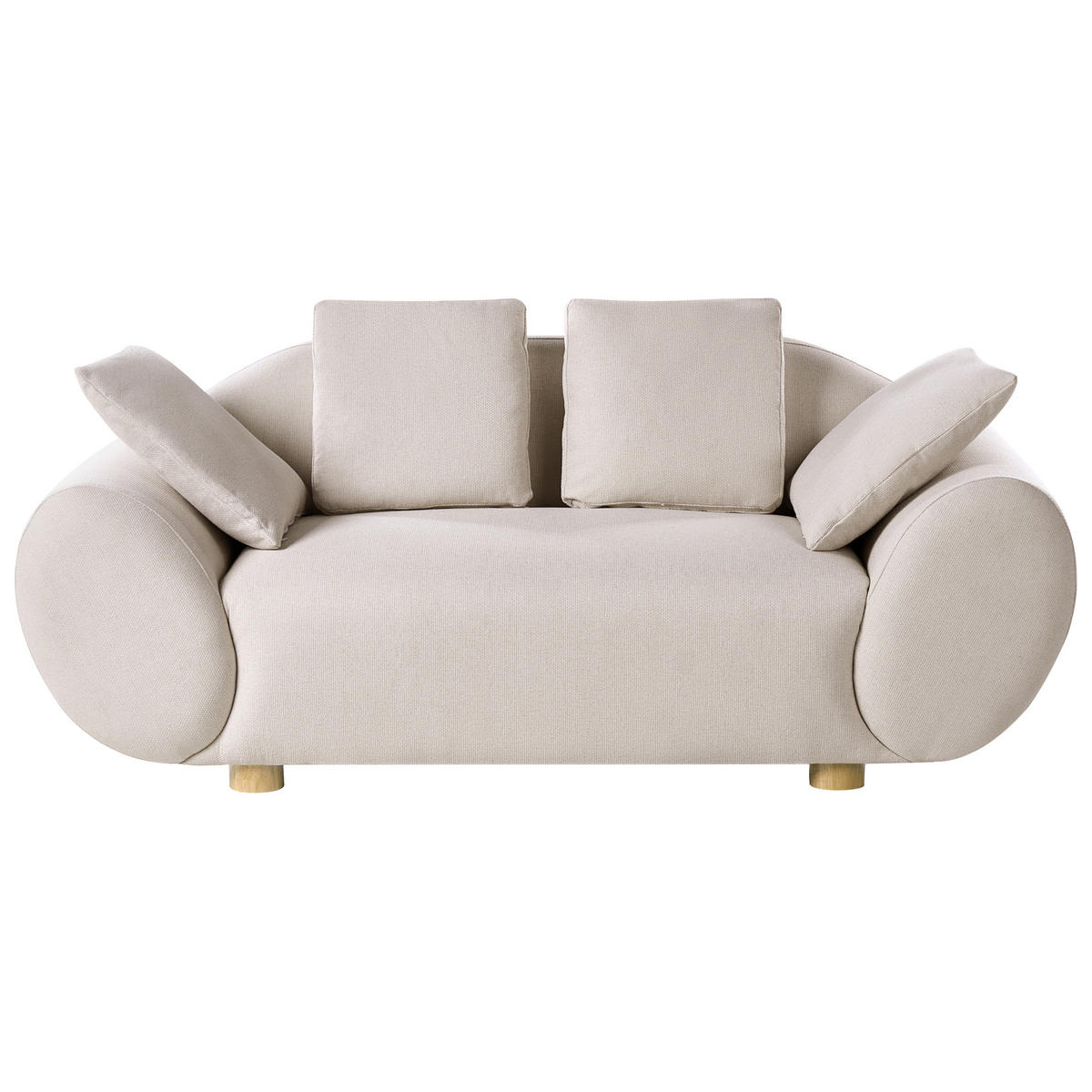 SET CANAPELE cu 4 locuri textil bej deschis Ringel - maro/bej, material textil (189/75/87cm) - Beliani