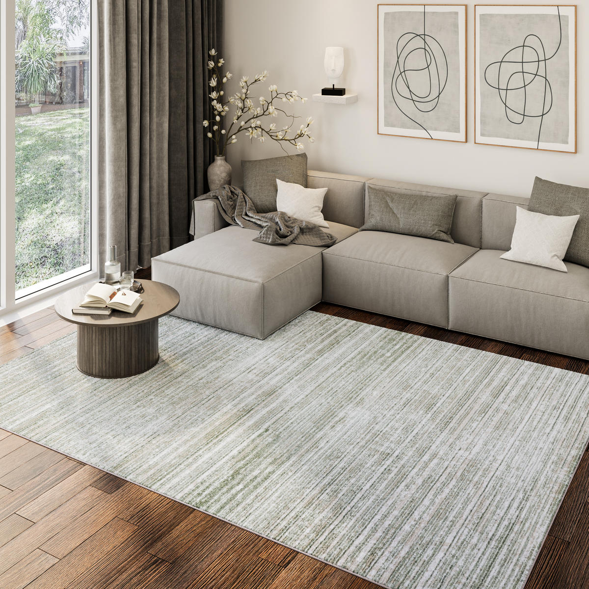 TEPPICH COMO Hellgrün 160/230 cm - Hellgrün, Kunststoff (160/230cm) - Tapiso