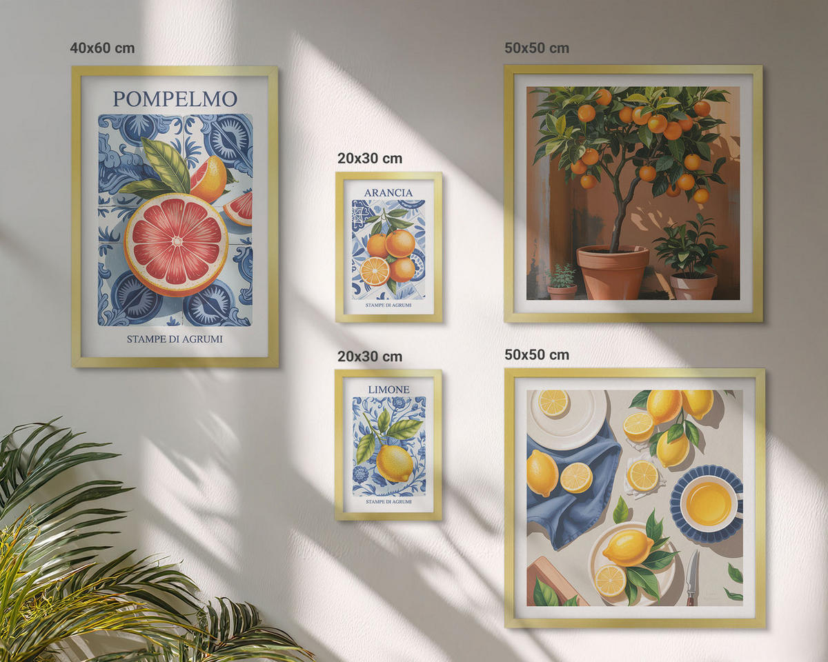 BILDER SET 5er Set - 50x50 cm & 20x30 cm & 40x60 cm Goldrahmen - Stilvolle Grafik, Ballerina-Architektur - Goldfarben, Kunststoff (40/60cm) - TULUP
