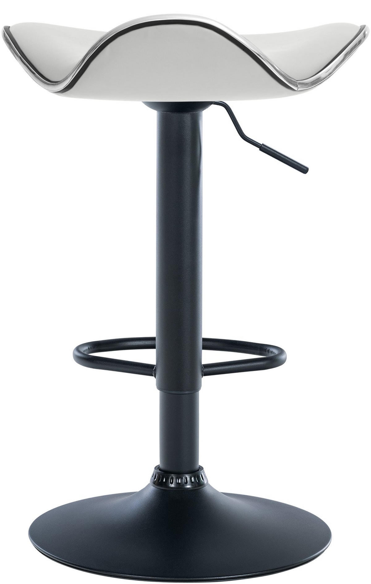 BARHOCKER Lederlook Weiß - Schwarz/Weiß, Textil/Metall (45/71/45cm) - CLP