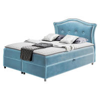 BOXBETT Bedran - Hellblau, Holz (140/200cm) - MIRJAN24