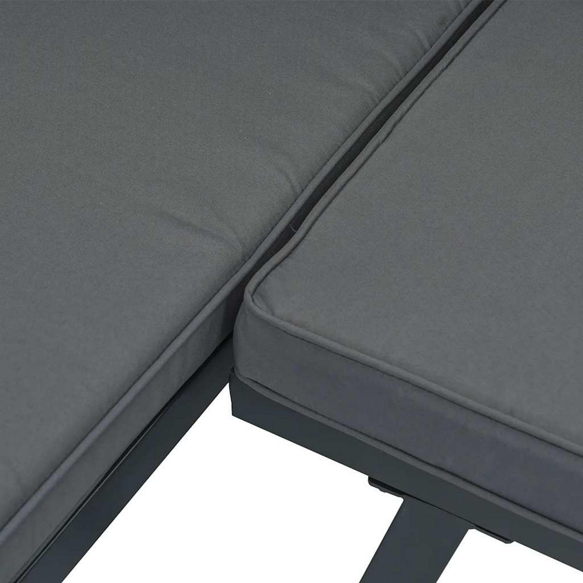 GARTEN-SOFAGARNITUR 2-TLG. Mit Kissen Schwarz Aluminium - Schwarz, Metall - vidaXL
