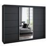 SCHWEBETÜRENSCHRANK 200 cm VILANO 2 Farbe: Schwarz - Schwarz, Holzwerkstoff (200/215/59.5cm) - A&J MöbelLand