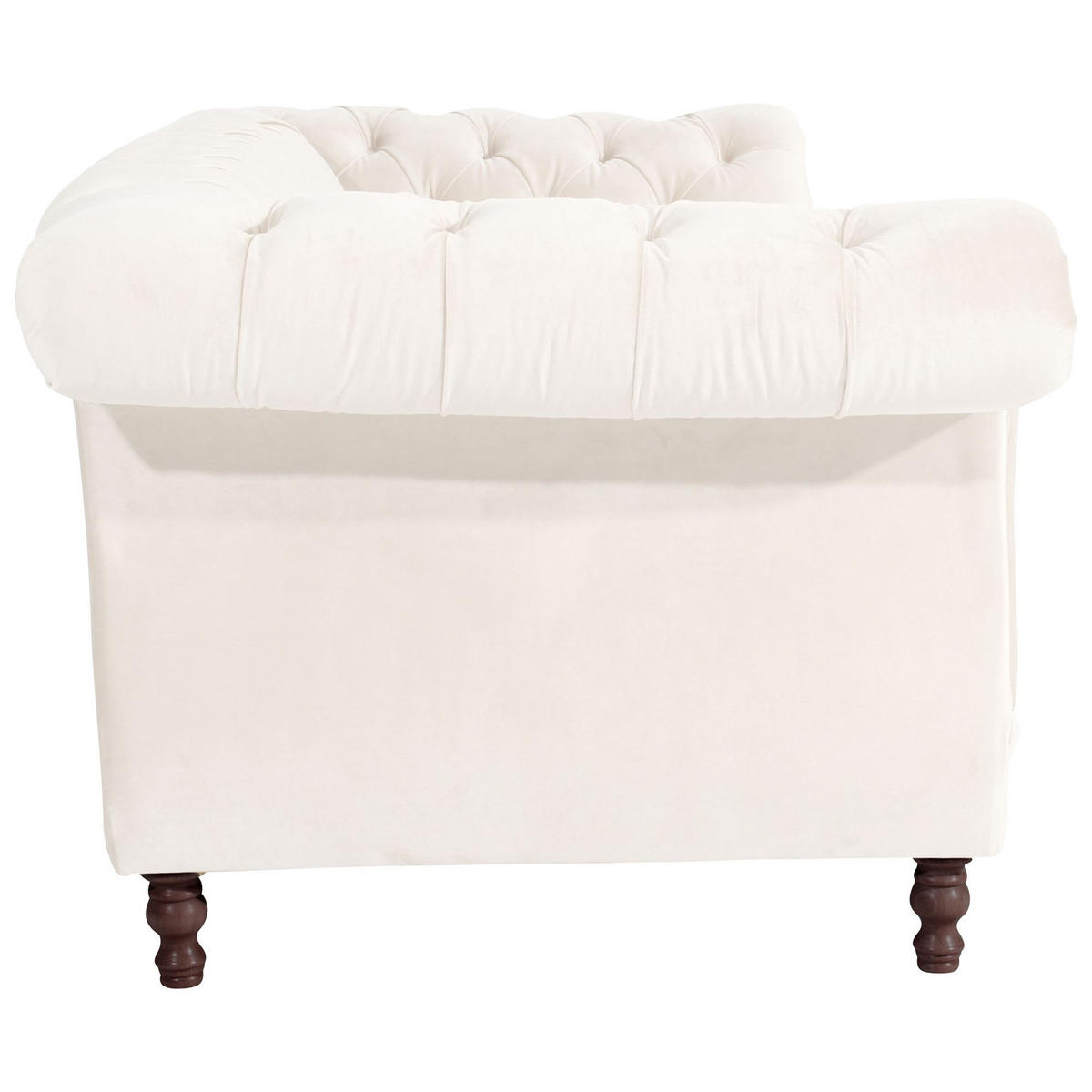 CHESTERFIELD Sofa 3-Sitzer Kaylin Samtvelours creme - Creme, Kunststoff (253/80/100cm) - 58aufmkessel