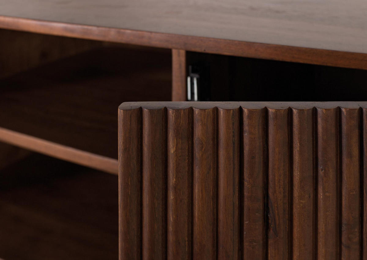 SIDEBOARD mit 2 Türen und 3 Schubladen aus Akazienholz - Braun, Holz (48/75/180cm) - Giner y Colomer