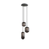 GALERIELEUCHTE Velo 3-flammig Rauch Ø 18/20/25cm - Anthrazit/Schwarz, Glas (25/25/27cm) - s.luce