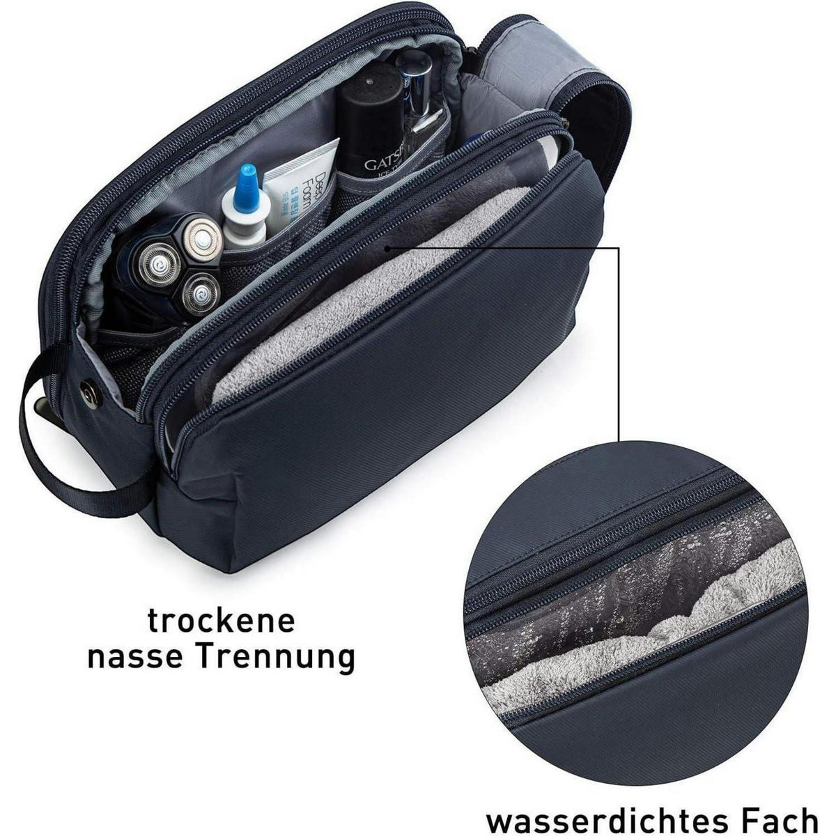 KULTURTASCHE Blau 5L - Dunkelblau, Textil (13/16/26cm)