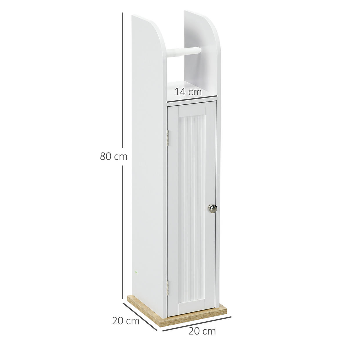 TOILETTENPAPIERHALTER DE-12471 mit schrank 20/20/80 cm Weiß - Weiß, Holzwerkstoff (20/80/20cm) - ComfortXL