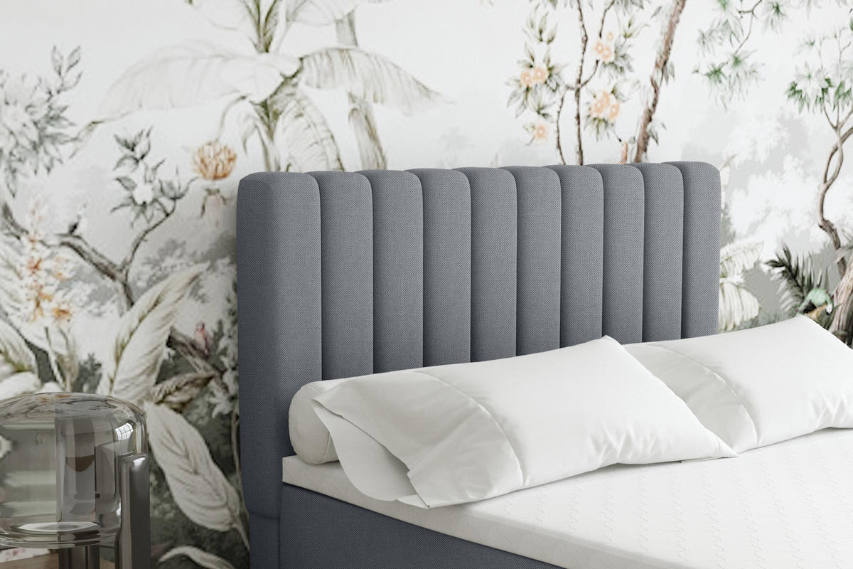 BOXBETT Everest 120 x 200 cm Einzelbett mit hochwertiger Bonell-Matratze und Topper - Dunkelgrau, Holz (120/200cm) - Panda Möbel