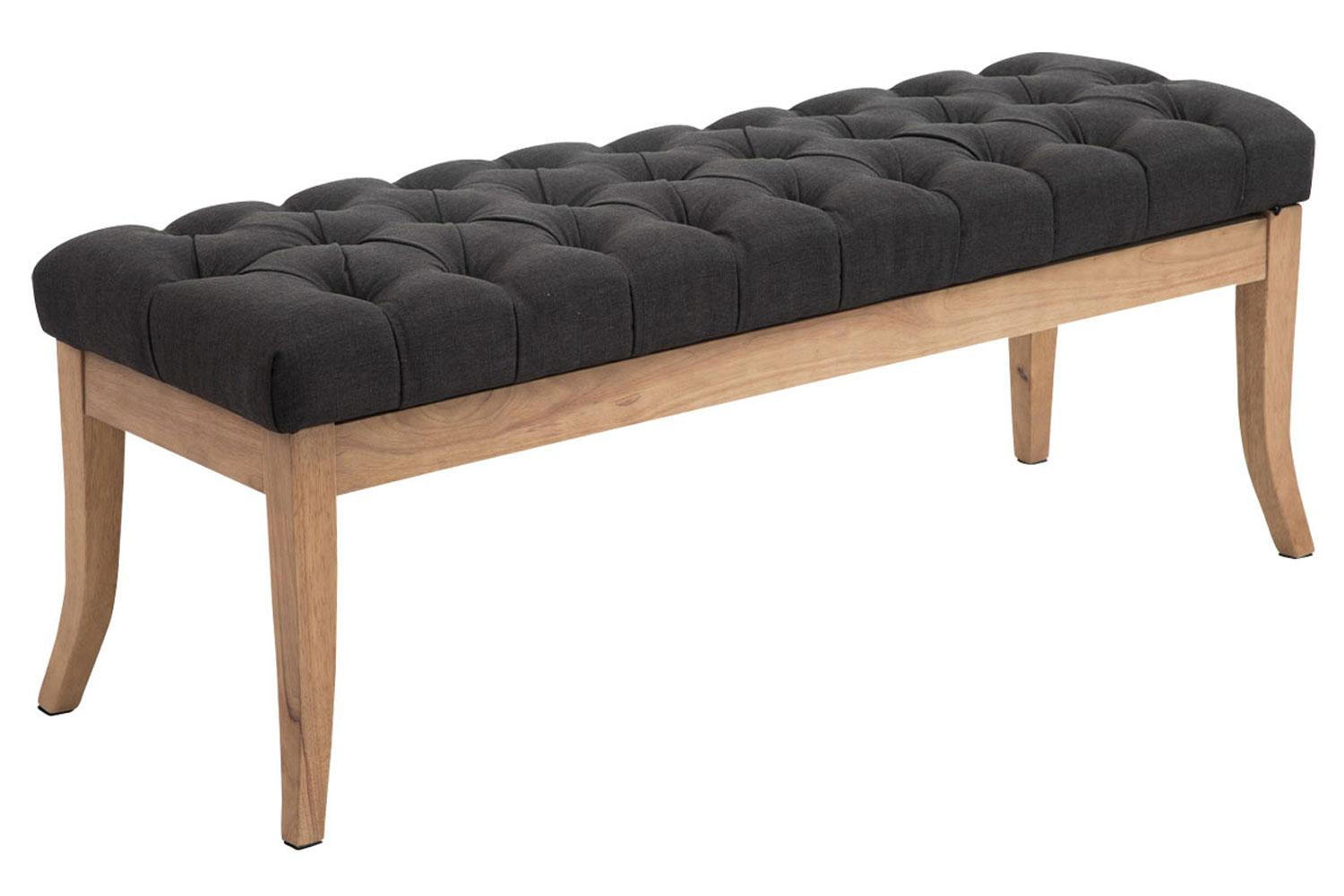 SITZBANK 120/38 cm Stoff dunkelgrau - Dunkelgrau/Naturfarben, Holz/Textil (120/46/38cm) - CLP