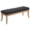 SITZBANK 120/38 cm Stoff dunkelgrau - Dunkelgrau/Naturfarben, Holz/Textil (120/46/38cm) - CLP