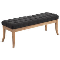 SITZBANK 120/38 cm Stoff dunkelgrau - Dunkelgrau/Naturfarben, Holz/Textil (120/46/38cm) - CLP
