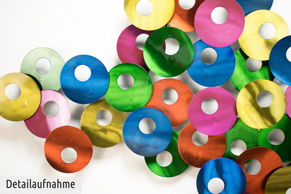 WANDDEKO Bunt 126/67 cm - Multicolor, Metall (2.58/67/7cm) - KUNSTLOFT