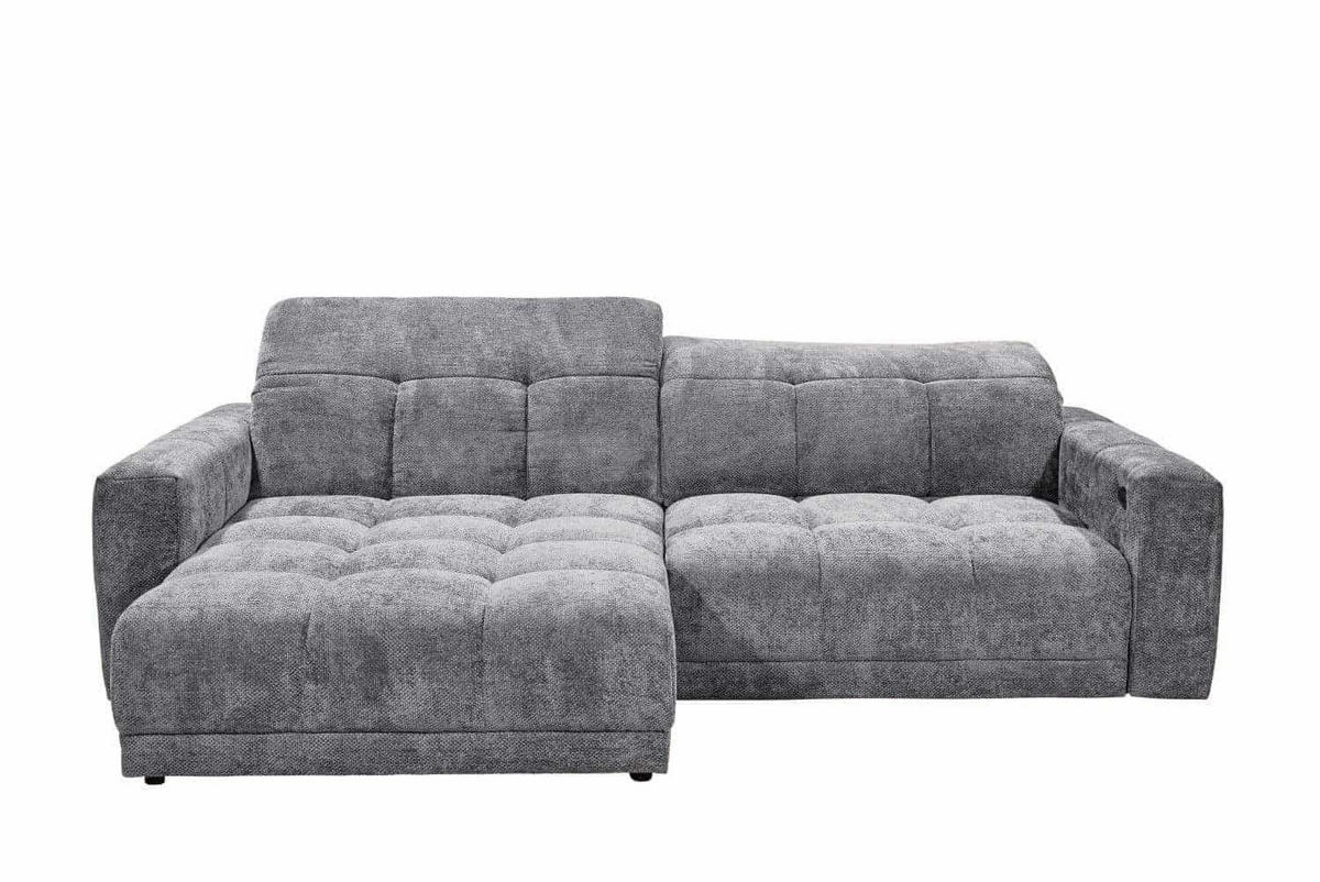 ECKSCHLAFSOFA mit elektronische Sitztiefenverstellung - Schwarz/Grau, Holzwerkstoff/Kunststoff (297/170cm) - ed exciting design