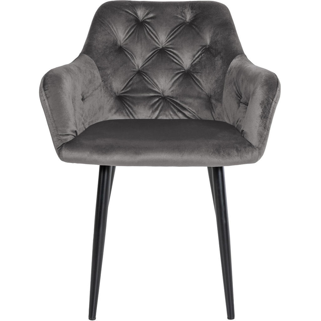 Thumbnail - CLP Armlehnenstuhl, Dunkelgrau, Textil, 59x82x62 cm, Esszimmer, Stühle, Esszimmerstühle, Armlehnenstühle