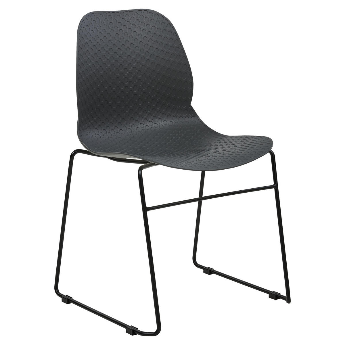 STUHL 4er-Set Kunststoff Grau Panora - Grau, Kunststoff/Metall (44/80/50cm) - Beliani