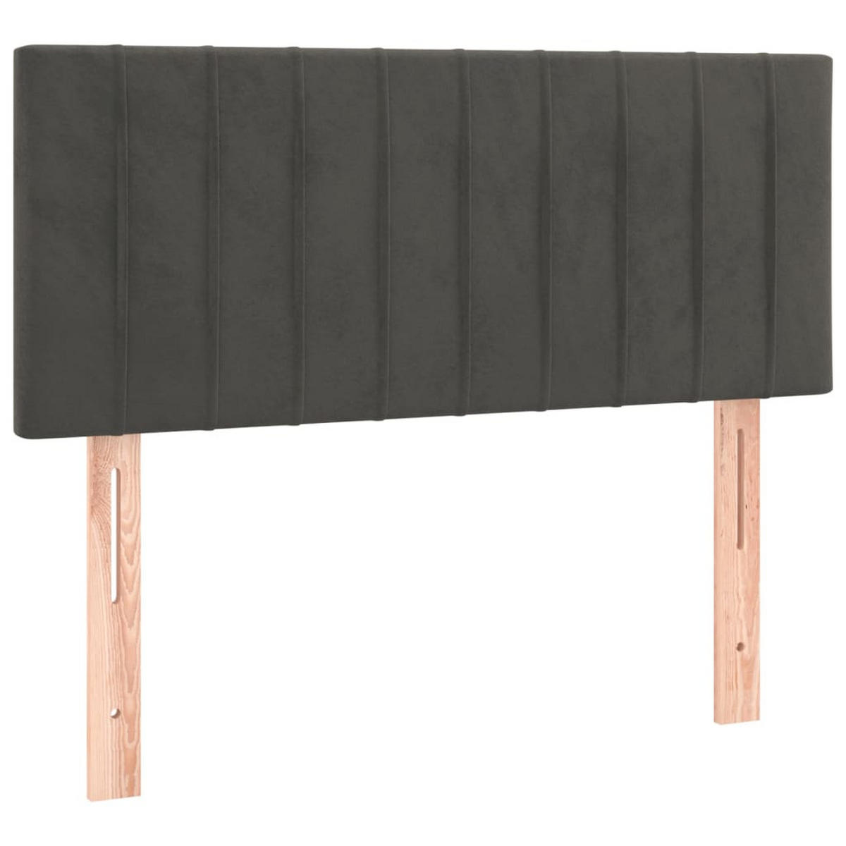 BOXSPRINGBETT mit Matratze und LED, 78/88 cm Kopfteil, 90/200 cm aus Samt, Dunkelgrau - Dunkelgrau, Holz/Textil - vidaXL