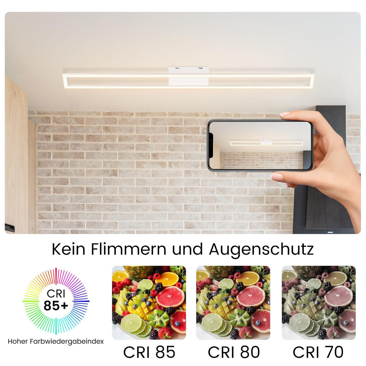 LED-DECKENLEUCHTE Helga 108/11/5 cm - Weiß, Metall (108/11/5cm) - Nettlife