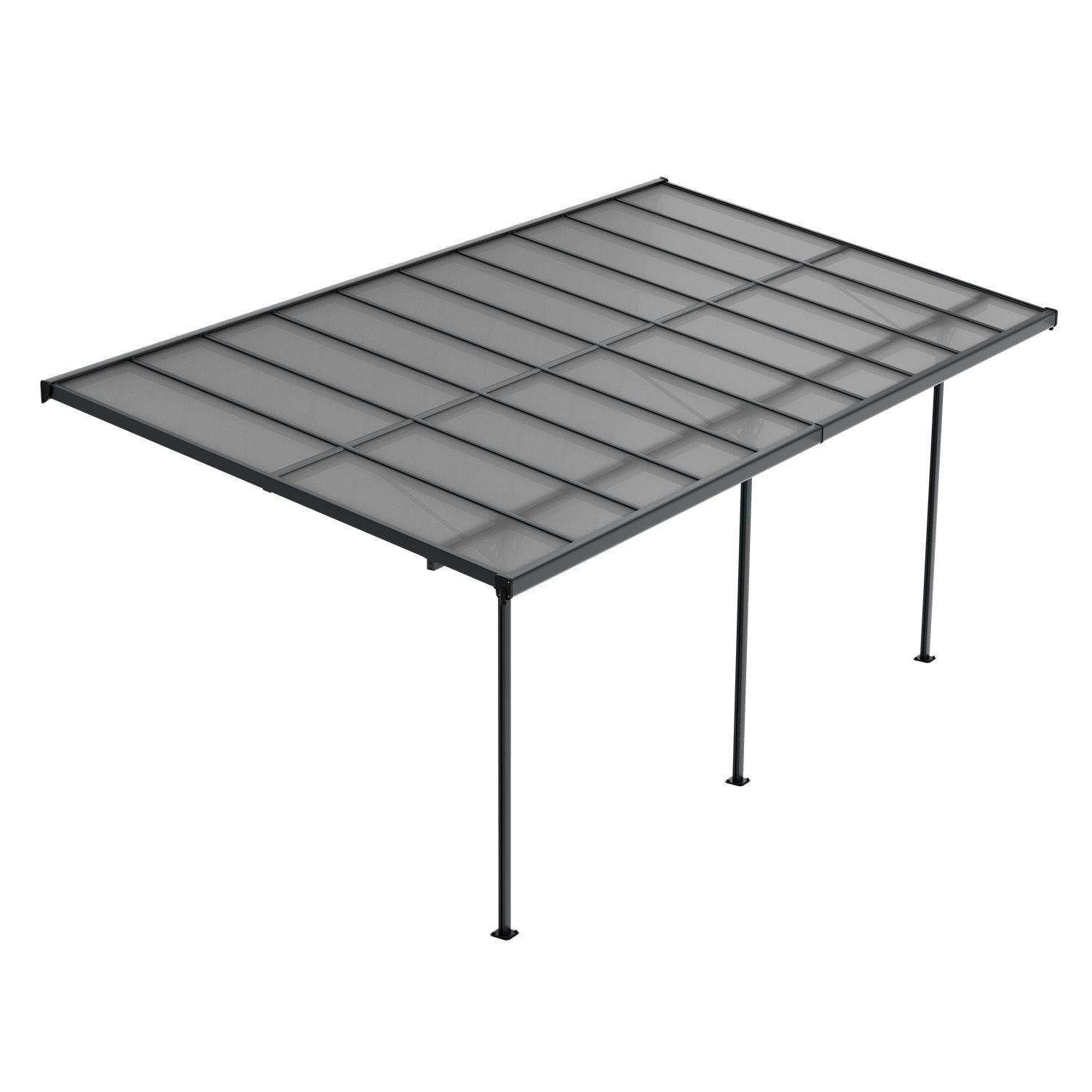 TERRASSENDACH Borneo Aluminium 6x3m dunkelgrau - Dunkelgrau, Metall (617/300/300cm) - Juskys