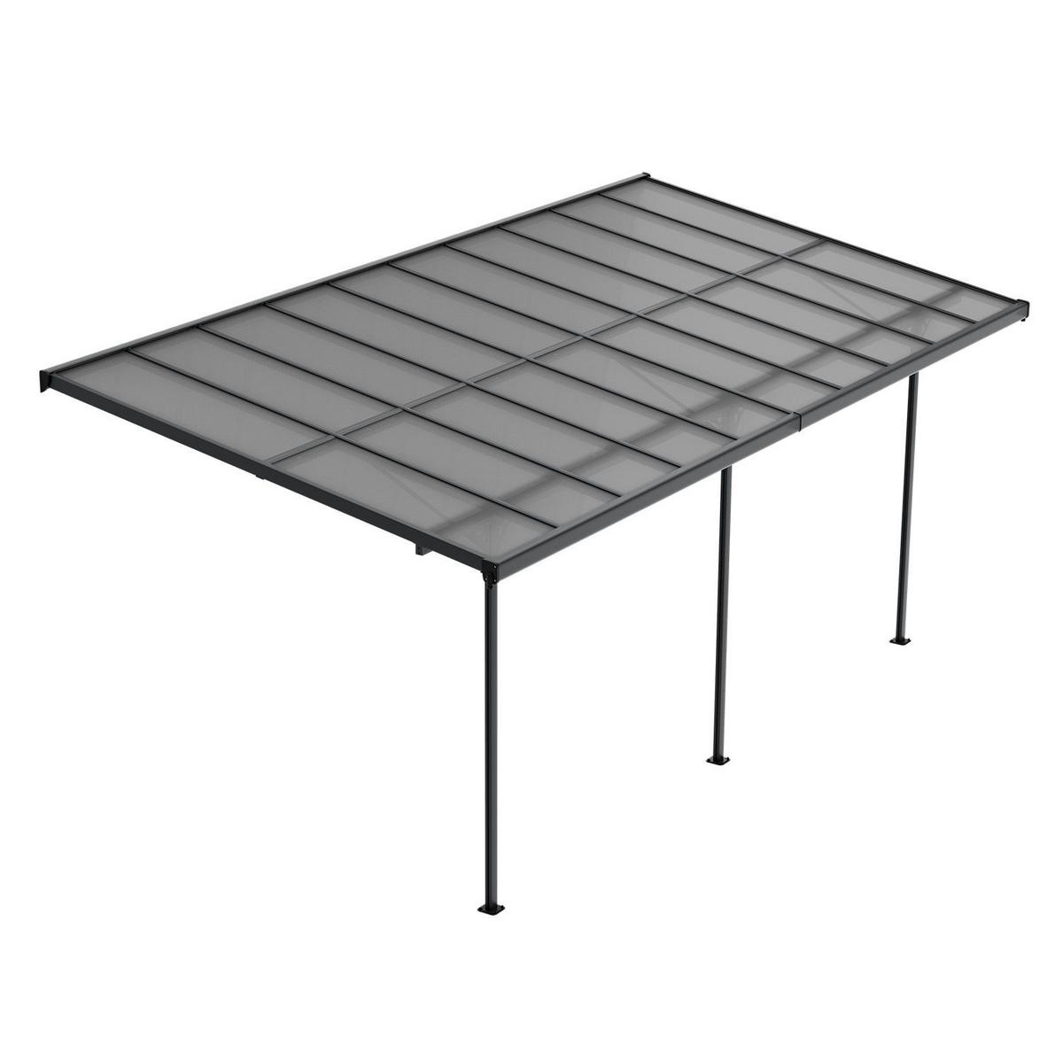 TERRASSENDACH Borneo Aluminium 6x3m dunkelgrau - Dunkelgrau, Metall (617/300/300cm) - Juskys