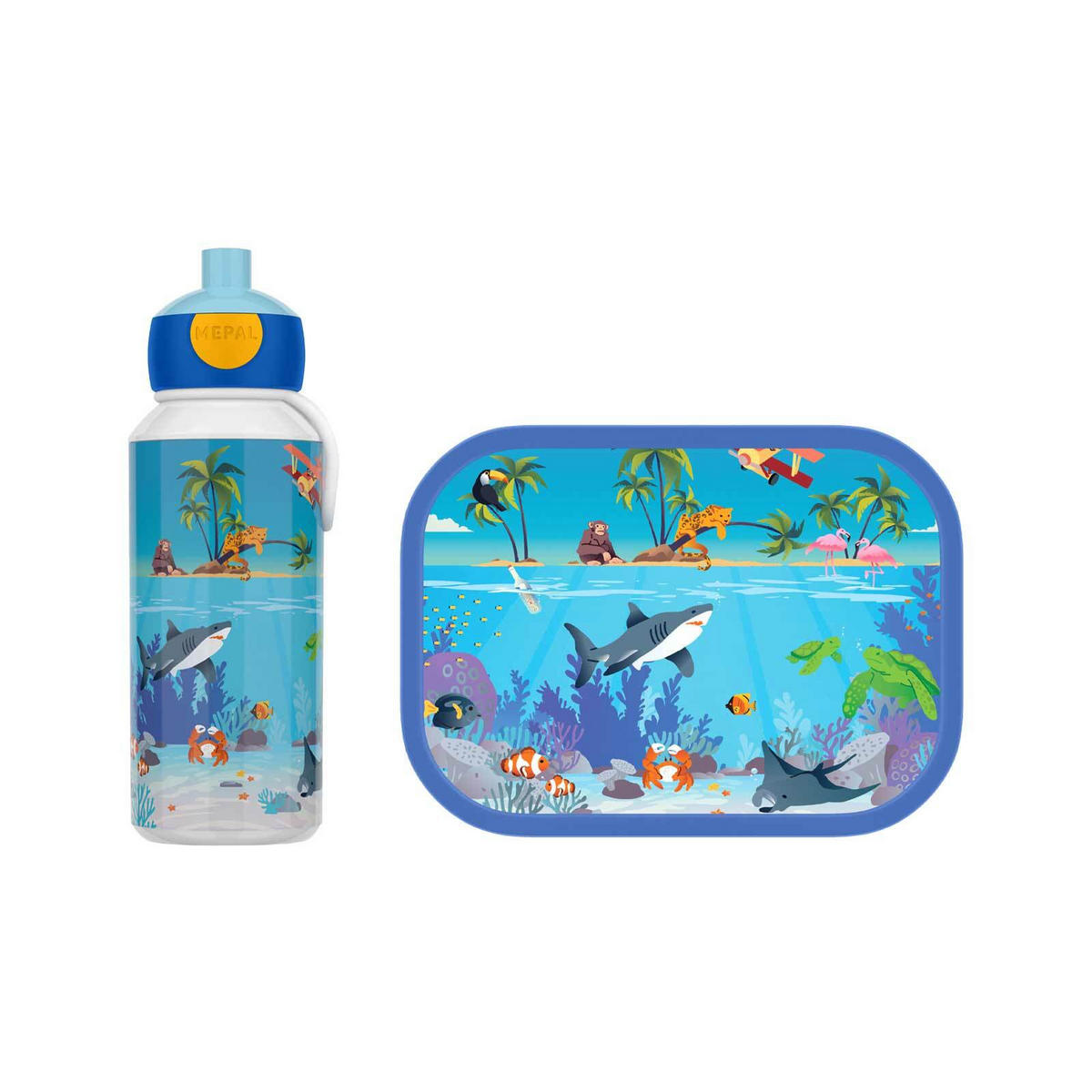 LUNCHSET Campus Tropical Ocean 2er Set - Blau/Hellblau, Kunststoff (1/1/1cm) - Mepal