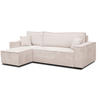 ECKSOFA Hugo L in L-Form mit Schlaffunktion und Bettkasten, Farbe: Beige, Cordstoff, Ottomane Unsiversal - Beige, Textil (244/145cm) - VENASI MÖBEL